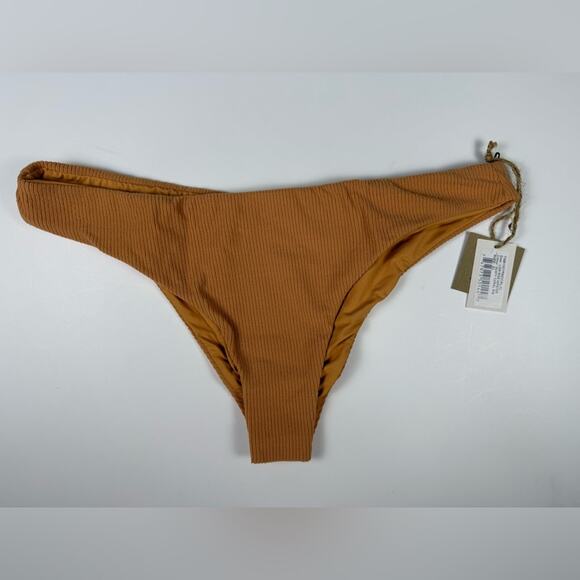 NWT Free People x Toast Bikini Set Scoop Top Low Rise Bottoms Dusty Coral Rib XL - Picture 6 of 10